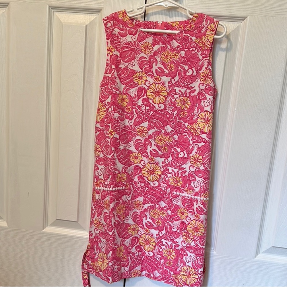 Lilly Pulitzer Girls Floral Pink Sleeveless Dress